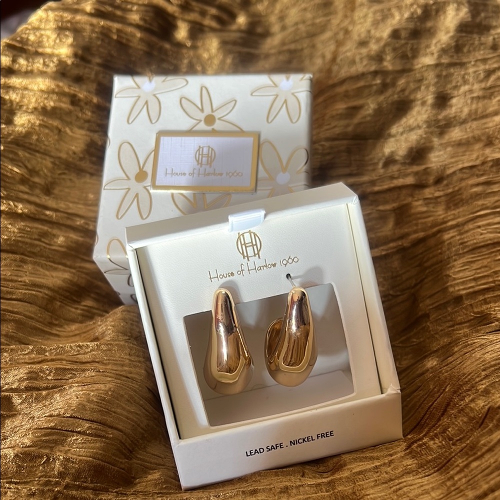 House of Harlow 1960 Teardrop Gold Earrings